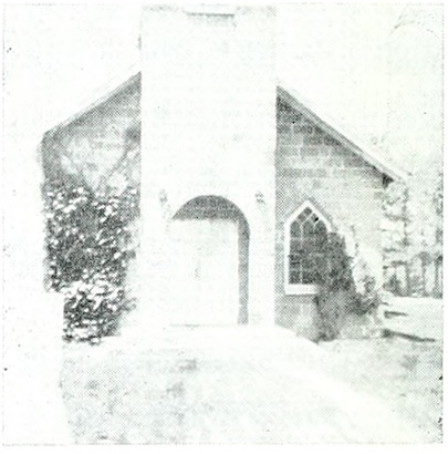 Faint historic photograph of Crystal Spring Missionary Baptist Church with an arched entrance